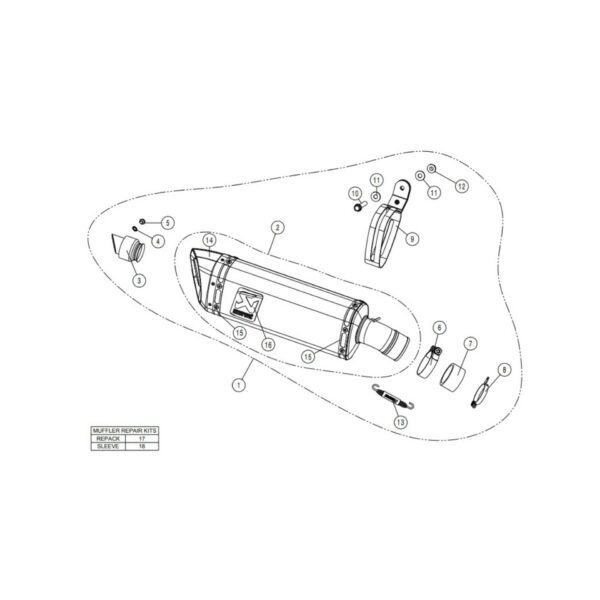 SILENCIADOR AKRAPOVIC KAWASAKI NINJA 400 Z400 - Image 2